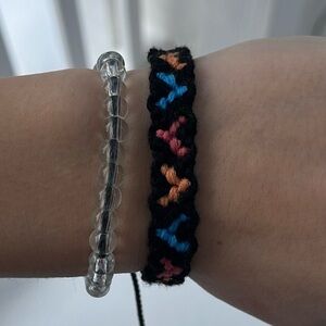 Tie on handmade heart bracelet